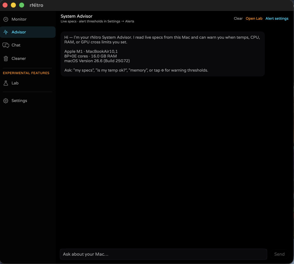 MacBar Advisor