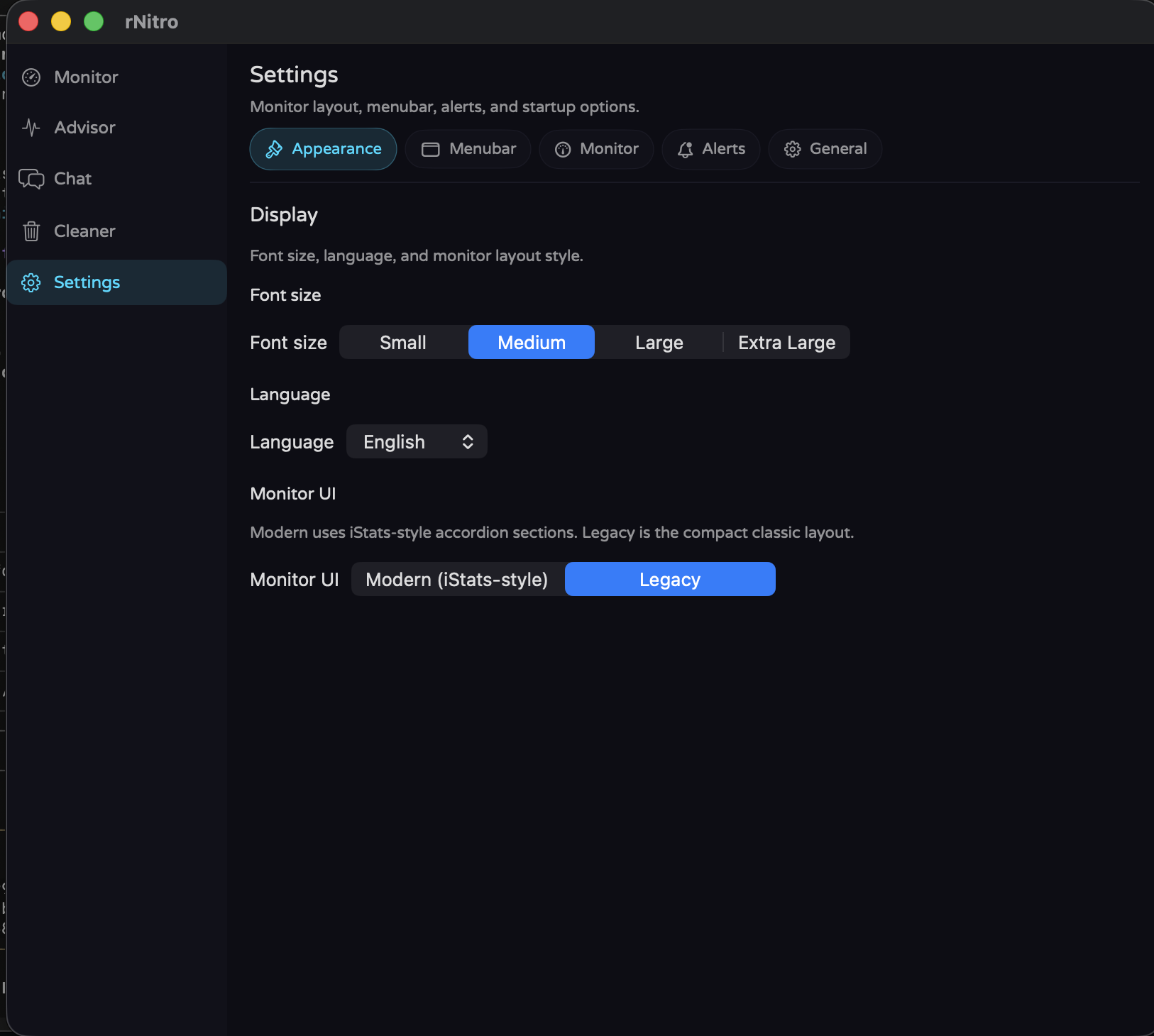 rNitro Settings